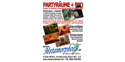 Hochzeit - Art der Location: Villa - Wien - Party- & Grill-Location - BBQ im Metamorphosys - Metamorphosys - Place of Bliss - Wien 22