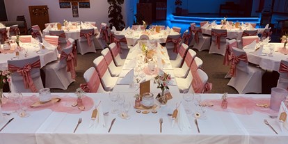 Hochzeit - Hochzeitsessen: Buffet - Hartenstein (Zwickau) - Bankett, Brauttisch, rosa, Mittel-BAR - Mittel-BAR Schönheide