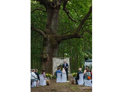 Hochzeit - Art der Location: Hotel - Trauung im Freien unter der dicken Eiche im Burgpark - Wasserburg Turow