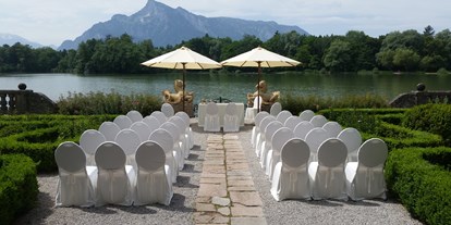 Hochzeit - Umgebung: in einer Stadt - Scheffau am Tennengebirge - Standesamtliche Trauung am Weiher - Hotel Schloss Leopoldskron