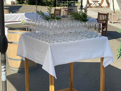 Hochzeit - Weinkeller - Sektempfang im Hof - Bioweingut Bleyweis