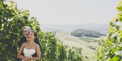Hochzeit - Hochzeitsessen: Buffet - Zettling - Dank der erhöhten Lage, hat man einen herrlichen Weitblick über die Weinberge der Südsteiermark. - Weingartenhotel Harkamp