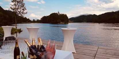 Hochzeit - Hochzeitsessen: Buffet - Tirol - Sektempfang direkt am See. - Restaurant Fischerstube