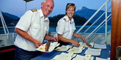 Hochzeit - Art der Location: Schiff - Munderfing - Fishing Captain's Dinner an Bord des Eventschiff "Herzog Odilo" - Mondsee Schifffahrt Hemetsberger