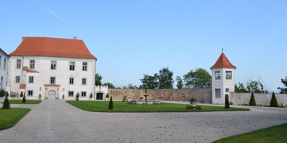 Hochzeit - externes Catering - Langenlois - Innenhof mit Blick auf das Schloss - Schloss Viehofen
