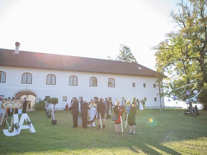Hochzeit - Umgebung: im Park - Traunkirchen - Heiraten auf dem Hof Groß Höllnberg in Oberösterreich. - Hof Groß Höllnberg