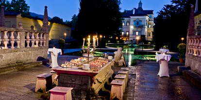 Hochzeit - Standesamt - Mattsee - Desserbuffet am Fürstentisch | in den Hellbrunner Wasserspielen - Gasthaus zu Schloss Hellbrunn