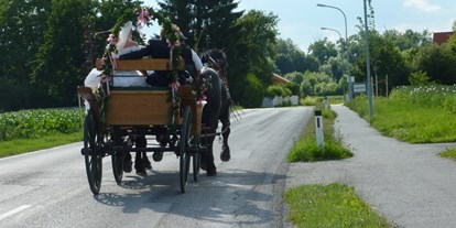 Hochzeit - Art der Location: Bauernhof/Landhaus - Lanzenkirchen - Mit der Kutsche in die Kirche - Michlhof in Lanzenkirchen