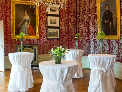Hochzeit - nächstes Hotel - Stehempfang im roten Salon - Schloss Esterházy